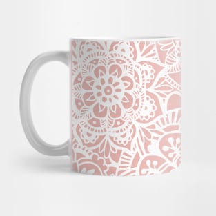 Pink and White Mandala Pattern Mug